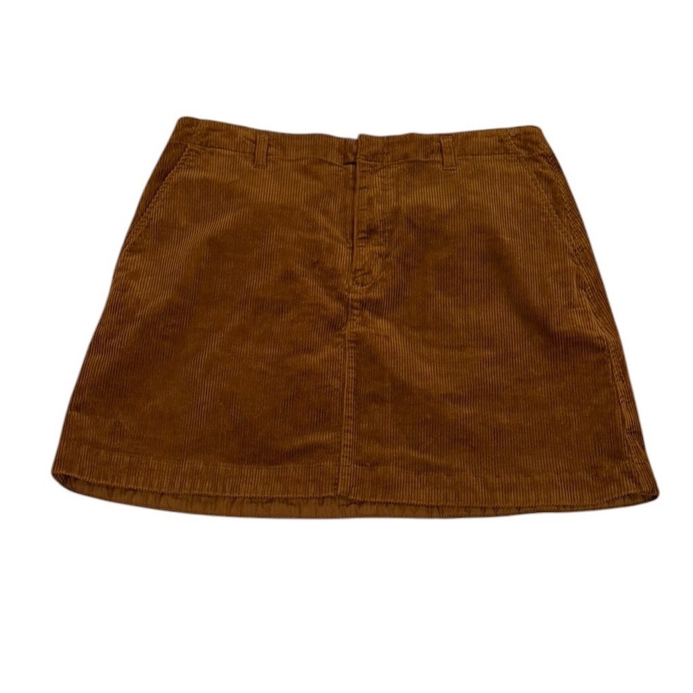 Y2K Inpo Gap Brown Corduroy Mini Skirt Womens 14‎ Tall A-Line Cotton Blend Indi